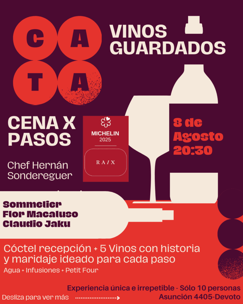 Cena por pasos Vinos guardados